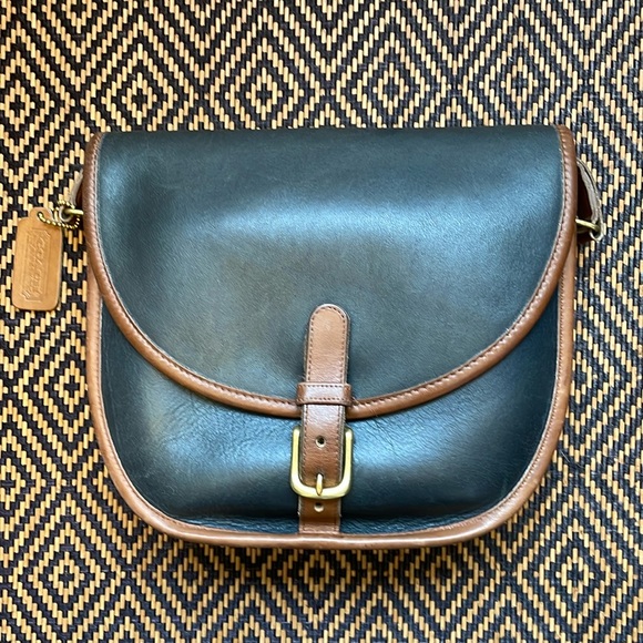 Coach Handbags - Vintage coach riding bag spectator 6750 FOREST GREEN WITH TABAC AND ERROR STAMP